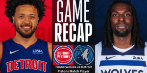 this emage showing a Timberwolves vs Detroit Pistons Match Player